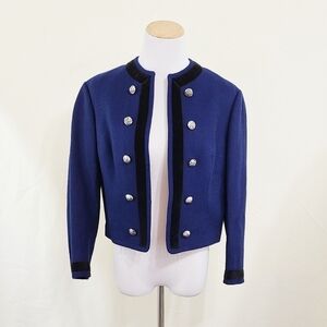 Vintage Austrian wool cardigan blazer Jacket navy blue Women's Size 40